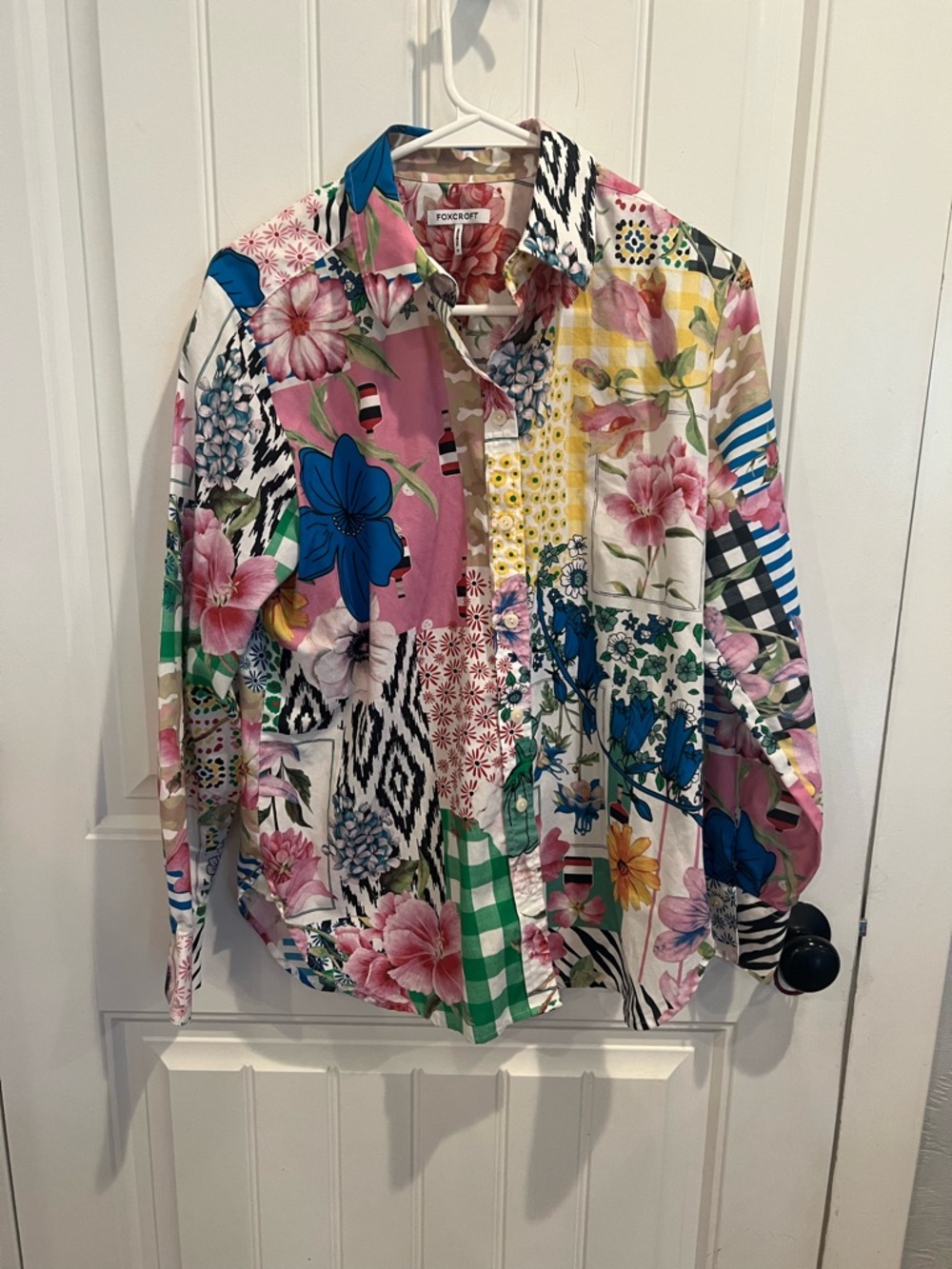 Foxcroft Red & Pink Floral Blouse